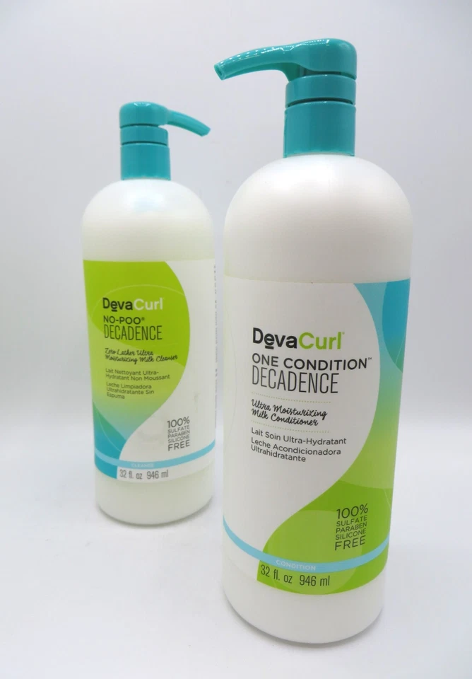 DEVA CURL NO POO DECADENCE CLEANSER & ONE CONDITION 32 OZ Duo! - Image 1 of 2