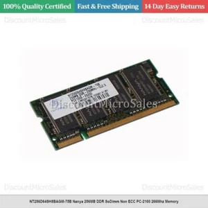 NT256D64SH8BAGM-75B Nanya 256MB DDR SoDimm Non ECC PC-2100 266Mhz Memory - Picture 1 of 1
