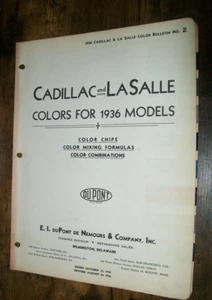 1936 CADILLAC & LaSalle La Salle DuPont car auto Paint Chips booklet -Good - Picture 1 of 3