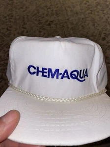 Chem-Aqua Vintage Hat White Rope Capital Hats Made In The Philippines - Picture 1 of 7