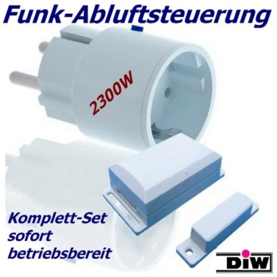 Funk Abluftsteuerung DFS SPARSET Fensterschalter kabellos Dunstabzug Ofen Kamin - Bild 1 von 4
