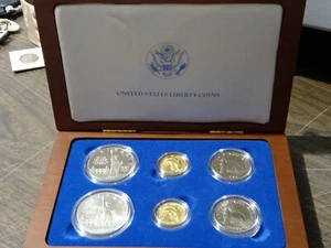 US Mint 1986 Liberty Statue Silver/Gold Proof & Uncirculated Coin Set - 6 Pieces - Picture 1 of 12