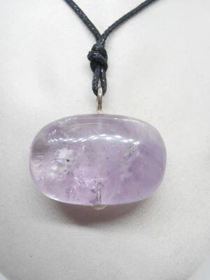 Ciondolo in ARGENTO 925 con AMETISTA naturale e girocollo - pendente pietra dura - Immagine 1 di 4