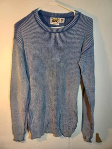 Le Tigre Sweater Blue White Texture Knit Long Sleeve Crew Neck Men's Size M - Picture 1 of 10