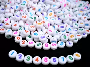 Números Cuentas 1000 piezas Blanco Redondo/Col Número Hágalo Usted Mismo 1989 PULSERA SWIFT - Imagen 1 de 3