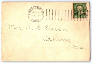 Máquina Doremus 1903 cancelación - Americus, GA a Athens, GA - tarifa circular - Imagen 1 de 2