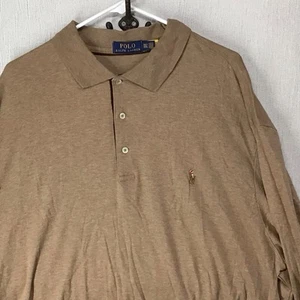 Polo Ralph Lauren Men’s Brown 3XLT Long Sleeve Pull Over Flesh Pony - Picture 1 of 7