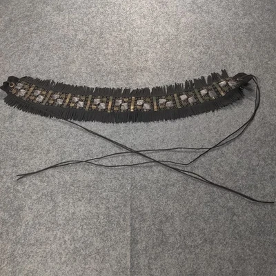 Cinturón ancho de gamuza con flecos con cuentas vintage para mujer Boho Festival Western con cordones años 90 Foto 1 de 4