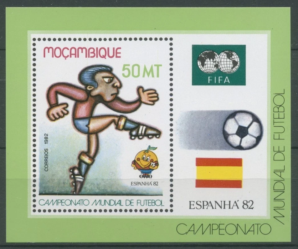 Mocambique 1982 Fußball-WM in Spanien Block 13 postfrisch (C28301) - Bild 1 von 1