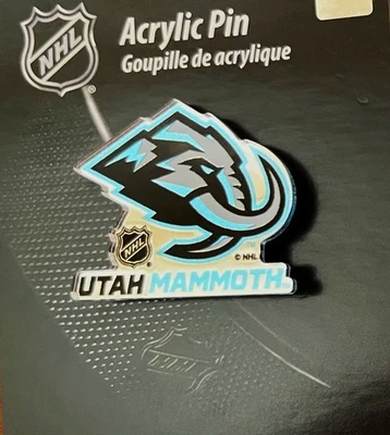 UTAH MAMMOTH PIN 2025 NHL LICENSED LIMITED EDITION ACRYLIC MIRROR METAL BASE - Image 1 of 4