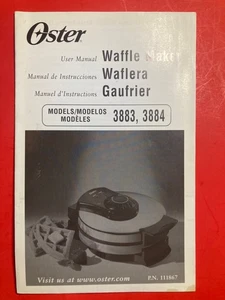 OSTER WAFFELEISEN BEDIENUNGSANLEITUNG 32 X 17 ZOLL FALTBARE REZEPTE KOCHBUCH ENG. fr. SPAN. - Bild 1 von 12