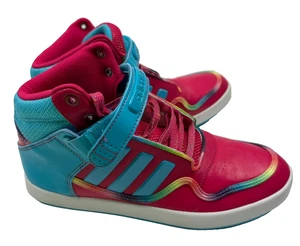 Adidas Hi Top Schnürschuhe Hakenschlaufe Basketball Turnschuhe blau pink G66229 Damen 9 - Bild 1 von 10
