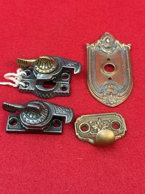 2 herrajes antiguos/de colección Eastlake para elevador de ventana de hierro fundido Foto 1 de 4