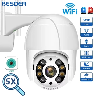 5MP PTZ IP Camera Wifi Outdoor AI Human Detection Audio 1080P Wireless Security  - Bild 1 von 4