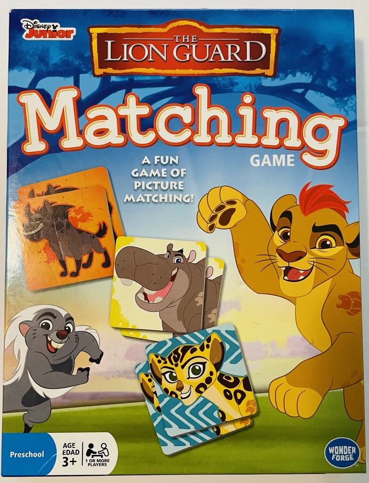 Disney Junior The Lion Guard Matching Memory Game 2016 Cardinal Preowned VG - Image 1 of 4