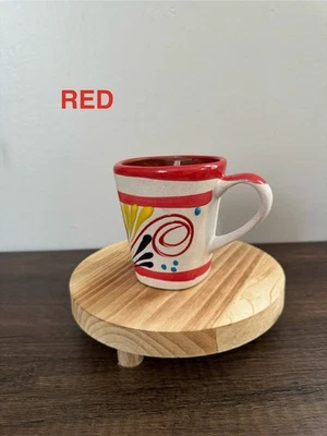 Taza de arcilla mexicana JARRITOS, taza de arcilla pintada a mano y hecha a mano. Taza de café y té. Foto 1 de 4
