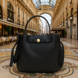 NUEVO Tory Burch Romy Bolso Cubo Negro/Cartera/Hombro/Bolso Bandolera/Con Cordón - Imagen 1 de 14