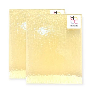 2 Pack Pale Amber English Muffle Stained Glass – Vintage Ripple Texture | BiNARi - Picture 1 of 5
