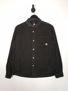 Barbour Beacon Overshirt Jacket Size Medium Men Black Cord Collar Workwear Chore - Picture 1 of 4
