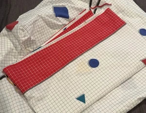 Vintage 1980's Cannon Geometric Grid Full House Full Flat & Fitted Sheets - Picture 1 of 7