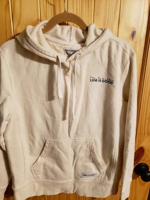 Life Is Good Off White Flor Sudadera con Capucha Pullover Mediana Foto 1 de 4