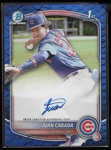 Bowman 2025 cromo Juan Cabada refractor azul reptil automático/150 cubs CPA-JC - Imagen 1 de 2
