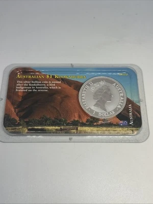 1993 Australia Kookaburra 999 Silver 1 oz $1 Coin + Littleton Holder - Image 1 of 2