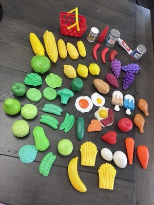 Лот из 50+ штук Притворная Пластиковая Игровая Корзина для Еды Фруктов Овощей Яиц - Изображение 1 из 4