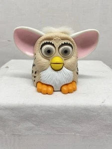 Vintage McDonalds FURBY 1998 Happy Meal Tan Cheetah Eye Roll Ear Wiggle - Picture 1 of 6