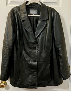 Jessica London Damen Lederblazer Übergröße 24 W schwarz - Bild 1 von 4