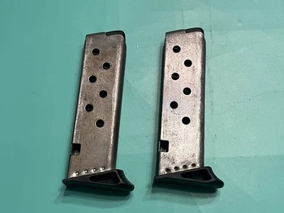 USED FACTORY LORCIN L380 SILVER MAGAZINE LOT OF (2) .380 ACP 7 ROUND COBRA FS380 - Image 1 of 4