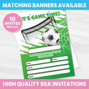 FOOTBALL BIRTHDAY PARTY INVITATIONS SOCCER BOY INVITES PACK - Picture 1 of 3