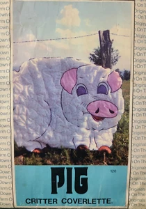 Uncut Jean Wilkinson Sewing Pattern Down on the Farm PIG Critter Quilt Coverlet - Picture 1 of 2