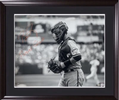 Foto enmarcada firmada por Buster Posey 16x20 Forever Giant Auto Giant MLB Holo certificado de autenticidad Foto 1 de 4