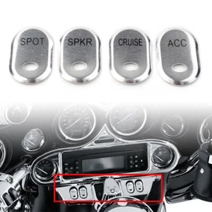 Brushed Panel Switch Covers For Harley Touring Electra Glide Road Glide Chrome - Picture 1 of 8