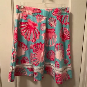 NWT AnaClare Women Size S Pink and Blue Seashell Cotton Skirt - Bild 1 von 5