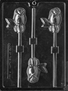 ROSE LOLLY POP Chocolate Candy molds party favors spa supplies flowers roses - Picture 1 of 1