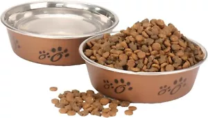 Bunongsa Stainless Steel Cat Feeder, 2pcs Anti-Slip Pet Bowls for Small Pets - Picture 1 of 6