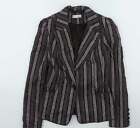 Miss Selfridge Womens Brown Striped Jacket Size 6