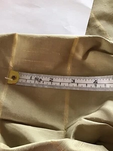 100% SILK DUPION FABRIC GOLD & FINE STRIPE 45 CMS. X 80 CMS. SOFT FURNISHING.NEW - Picture 1 of 3
