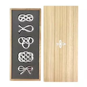 Japanese Chopstick Rest 5 Pieces Nousaku Traditional Design Mizuhiki Tin Boxed - Picture 1 of 24