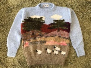 Suéter Susie Lee Vintage Años 80 Diseño Mohair Rancho Tejido a Mano Talla M - Imagen 1 de 10