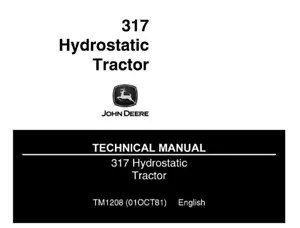 Manuale di servizio per trattorino giardino prato idrostatico John Deere 317 libretto tecnico - Foto 1 di 5