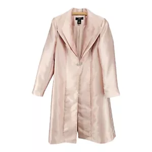 Midnight Velvet Womens Coat Trench Formal Evening 12 Long Elegant Pink Taffeta - Picture 1 of 9