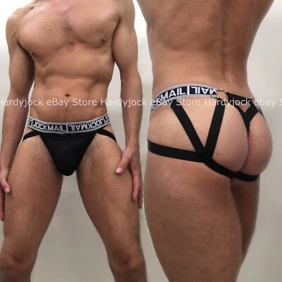 Jockmail Mens Harness Inspired Jockstrap Thong Underwear Mesh Jock Strap Brief