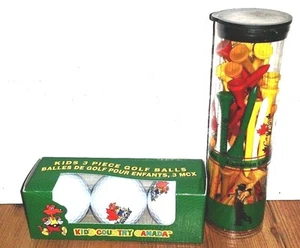 Kid's Country Canada Kids 3 piece golf balls with Canadian wood Tees Collection  - Picture 1 of 1