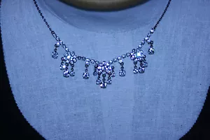 Womens Necklace Evening Rhinestone Necklace NEW Dillards Flower Necklace $45 - Picture 1 of 6