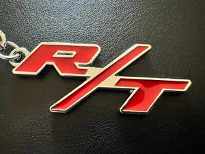 Dodge R/T Keychain - Dodge R/T Key Tag, American Muscle Performance, Red/Chrome - Picture 1 of 4