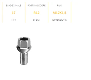 B850 BULLONE RUOTE OEM M12x1,5 x 21 SFERICO R12 MERCEDES CLASS A C CLK E SL SLK - Foto 1 di 2