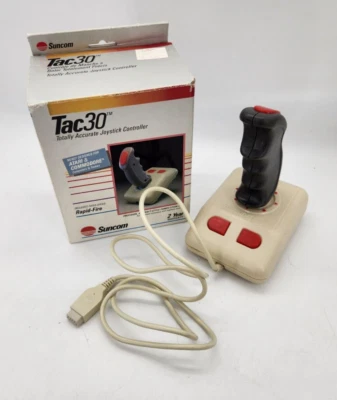 Suncom Tac30 Joystick 9-Pin Controller in Box For Atari & Commodore C64 2600 Vtg - Image 1 of 4